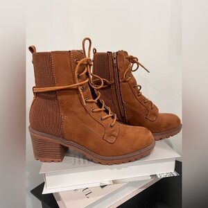 Brown Lace-Up Ankle Boots